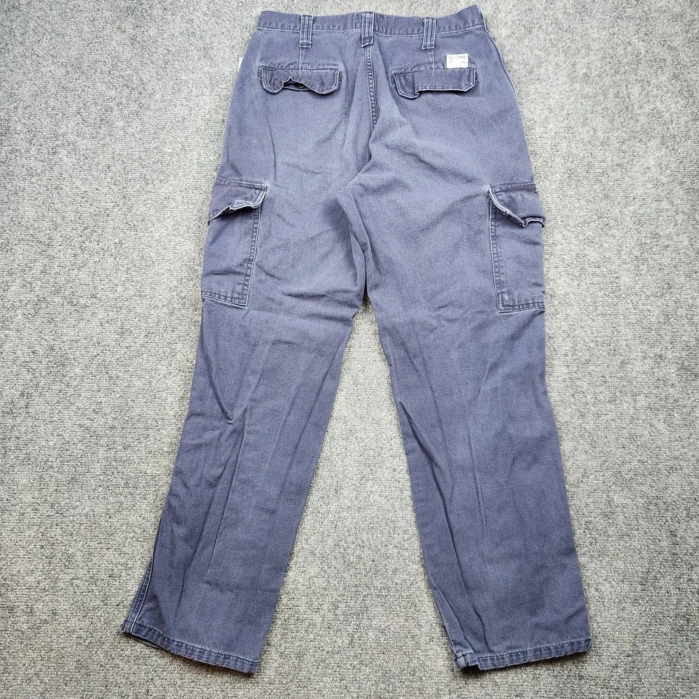 Tyndale‎ Pants Mens 30x30 Blue FR Cargo Canvas Workwear Flame Resistant Made USA